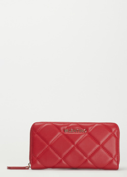 Червоний гаманець Valentino Ocarina з ромбоподібним стібком, фото