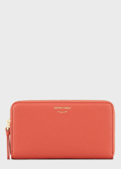 Рожевий гаманець Emporio Armani на блискавці, фото