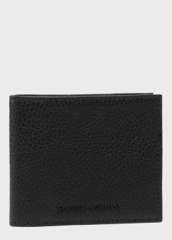 Черное портмоне Emporio Armani из зернистой кожи, фото