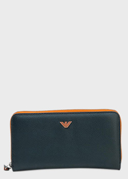 Сірий гаманець Emporio Armani на блискавці, фото