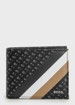 Черное портмоне Hugo Boss с контрастными полосками, фото