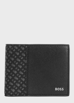 Чоловічий гаманець Hugo Boss із фірмовим принтом, фото