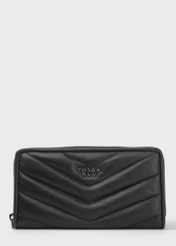 Стьобане портмоне Tosca Blu чорного кольору, фото