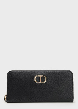 Чорний гаманець Twin Set із фірмовою шильдою, фото