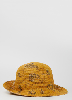 Солом'яний капелюх Etro з принтом пейслі., фото