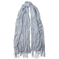 Житий шарф-плісе Fattorseta сірого кольору з бахромою, фото
