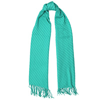 Однотонний шарф-плісе Fattorseta кольору морської хвилі, фото