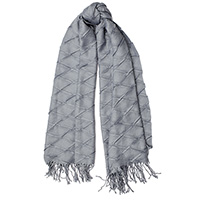 Однотонний сірий шарф Fattorseta з плісуванням, фото