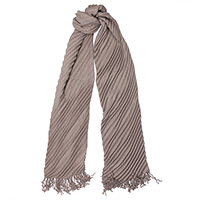 Довгий шарф-плісе Fattorseta кольору капучіно, фото