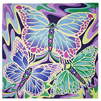 Фіолетова хустка Freywille з принтом-метелика, фото