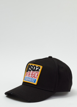 Черная кепка Dsquared2 с фирменной нашивкой, фото
