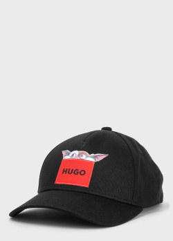 Чорна кепка Hugo Boss Hugo з принтом, фото