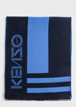 Шерстяной шарф Kenzo с логотипом, фото