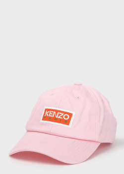 Розовая кепка Kenzo с фирменной нашивкой, фото