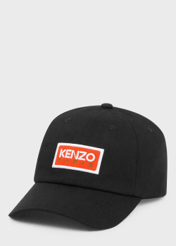 Чорна кепка Kenzo з логотипом, фото