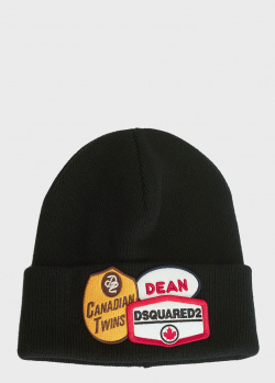 Чорна шапка Dsquared2 із вовни, фото