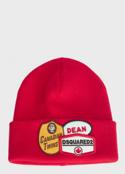 Шерстяная шапка Dsquared2 с нашивками, фото
