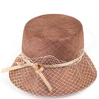 Шляпа женская Shapelie Капор с вуалью и лентой, фото