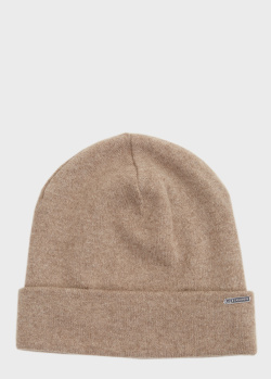 Кашемировая шапка GD Cashmere с брендовым декором, фото