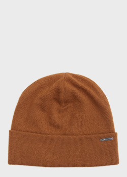 Кашемірова шапка GD Cashmere коричневого кольору, фото