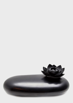 Футляр із квіткою Qualy Lotus чорного кольору, фото