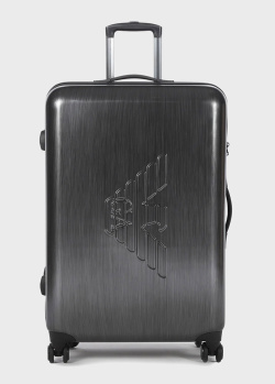 Сірий чемодан Emporio Armani 50x79x29см з логотипом, фото