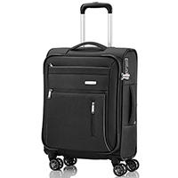 Маленький черный чемодан 55x38х20см Travelite Capri с удвоенными колесами, фото