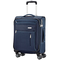 Синя валіза 55x38х20см Travelite Capri маленького розміру з подвоєними колесами, фото