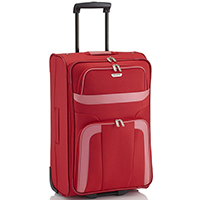 Текстильна валіза 69x46x27см Travelite Orlando червоного кольору на блискавці, фото