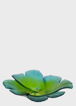 Зеленая чаша Daum Ginko 42см из хрусталя, фото