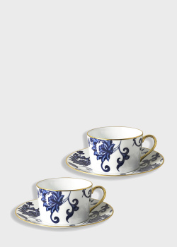 Набір з 2 порцелянових чашок з блюдцями Bernardaud Prince Bleu 250мл, фото