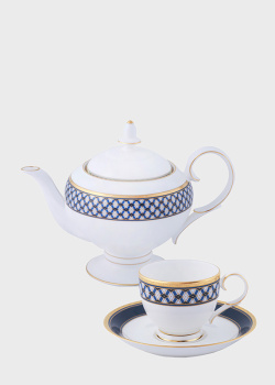 Чайный сервиз из костяного фарфора Noritake Blueshire на 6 персон 15 предметов, фото