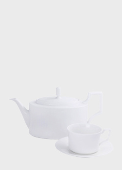 Фарфоровый чайный сервиз белого цвета Noritake Maestro 15 предметов на 6 персон, фото