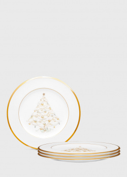 Набор тарелок с позолотой Noritake Palace Christmas Gold 21,5см 4шт , фото