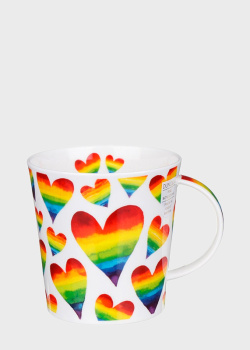 Чашка Dunoon Cairngorm Rainbow Hearts 480мл , фото