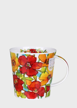 Чашка з квітковим малюнком Dunoon Cairngorm Flower Shower Red 480мл, фото