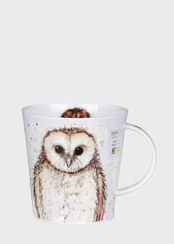 Чашка с изображением совы Dunoon Cairngorm What A Hoot! Brown 480мл , фото