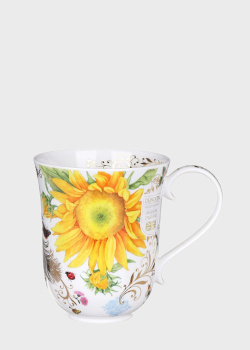 Чашка с цветочным принтом Dunoon Braemar Vintage Gold 330мл , фото