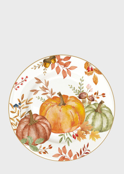 Фарфоровая тарелка с рисунком тыквы Easy Life Harvest 19см, фото