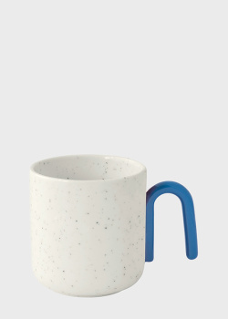Белая чашка с синей ручкой Easy Life Creative 350мл, фото