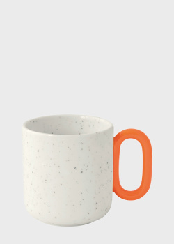 Чашка белого цвета с оранжевой ручкой Easy Life Creative 350мл, фото