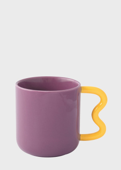Фіолетова чашка із фігурною ручкою Easy Life Creative 350мл, фото