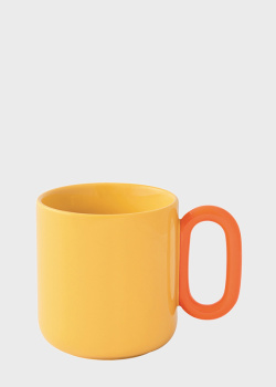 Чашка желтого цвета с оранжевой ручкой Easy Life Creative 350мл, фото
