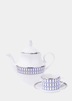 Чайный сервиз на 6 персон La Rose Des Sables Anneaux Platine 15 предметов, фото