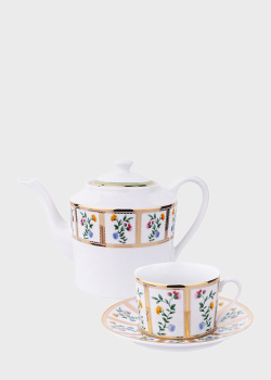 Чайный сервиз из фарфора на 6 персон La Rose Des Sables Jardin D'ulysse 15 предметов, фото