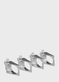 Набір кілець для серветок сріблястого кольору H. B. Kollektion Мишки 4шт, фото
