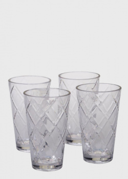 Набір із 4 високих склянок Certified International Алмазні грані 650мл, фото
