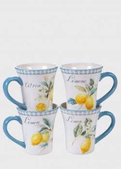 Набор из 4 чайных чашек Certified International Спелый лимон 420мл, фото