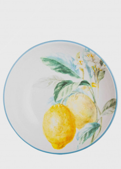 Глибокий керамічний салатник Certified International Стиглий лимон 33см, фото