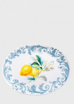 Овальное блюдо Certified International Спелый лимон 41х31см из керамики, фото